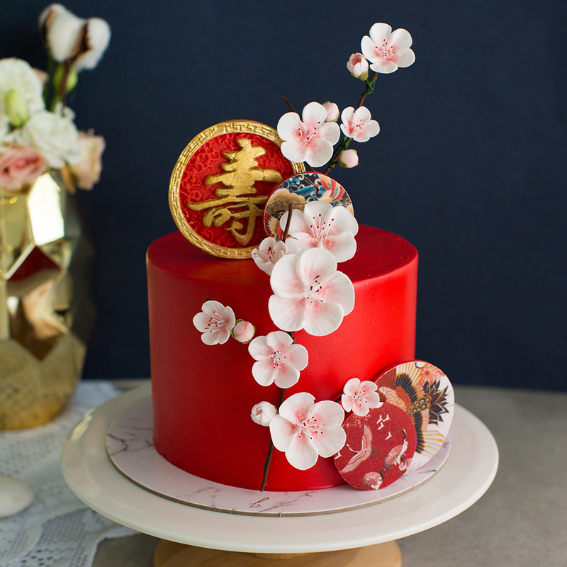 Oriental Medallion Longevity Cake | Online Cake Delivery Singapore | Baker&#039;s Brew