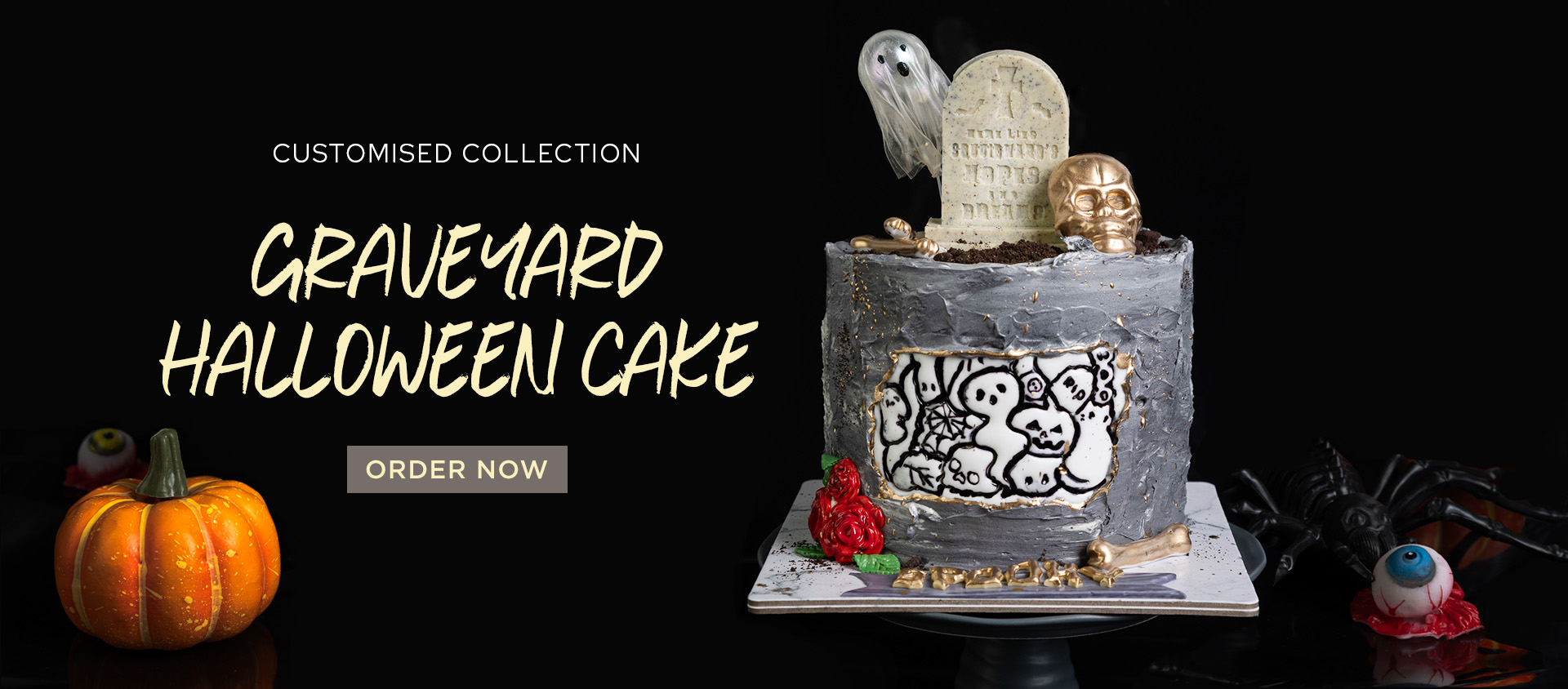 Graveyard Halloween Cake