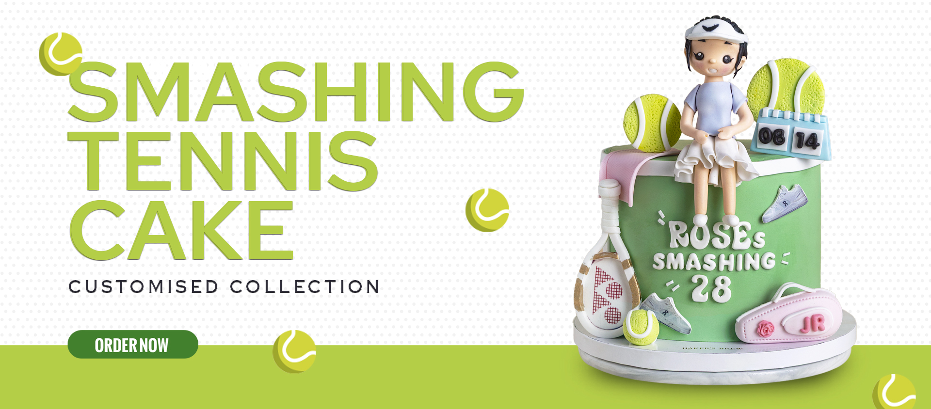 Smashing tennis cake