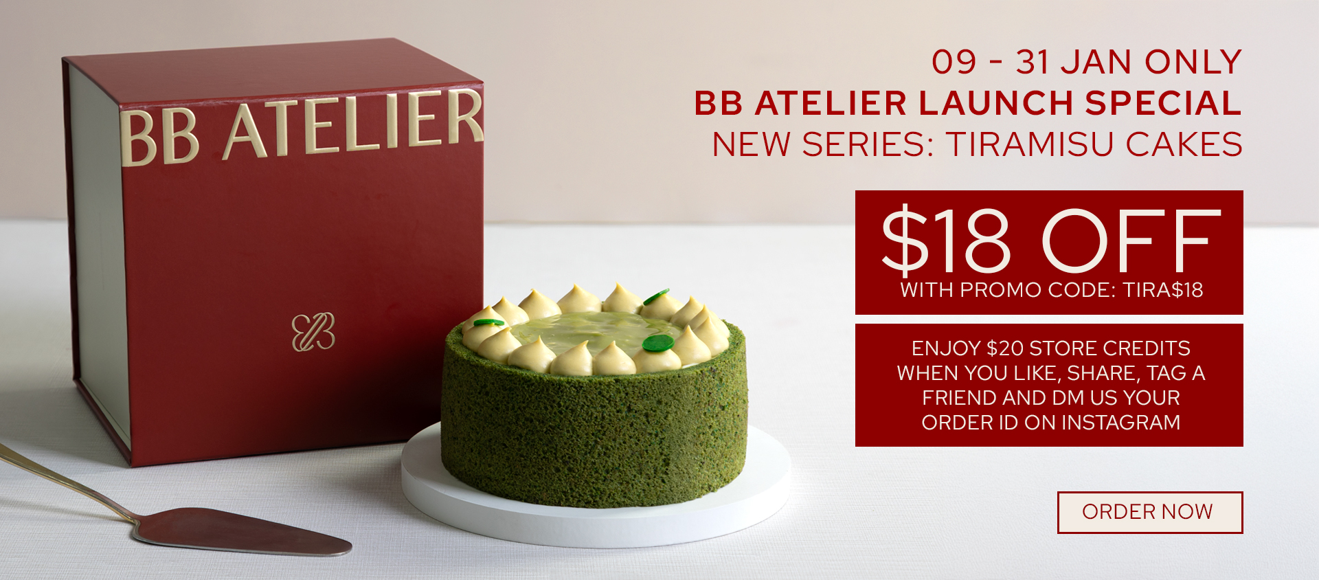 BB Atelier Tiramisu Cake Launch Promotion