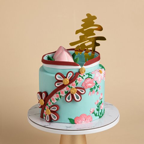 Longevity Floral Cheong Sam Cake(New)