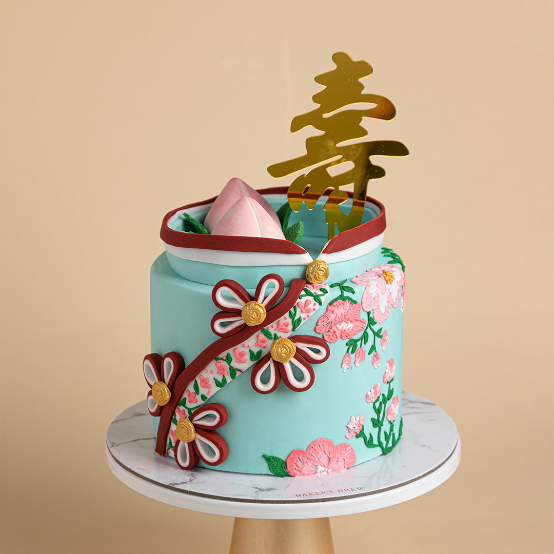 Baker's Brew | Longevity Floral Cheong Sam Cake (New)