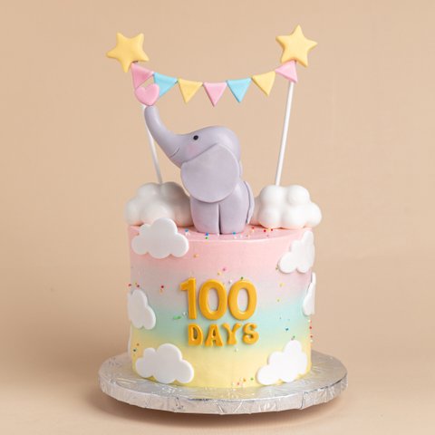 Pastel Baby Elephant Cake