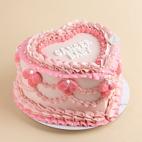 Vintage Pink Heart Cake