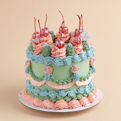 Vintage Cherry Wonderland Cake