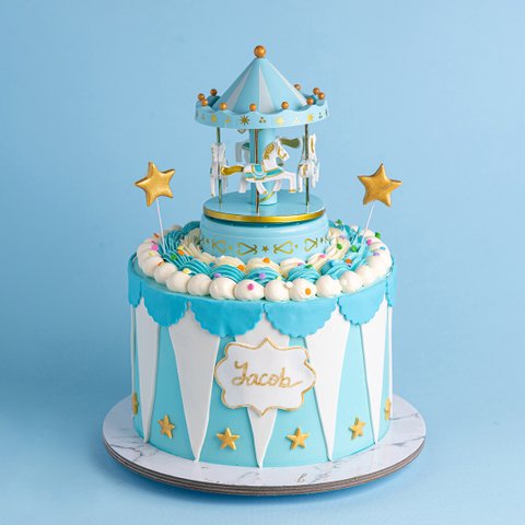 Blue Dainty Carousel Cake