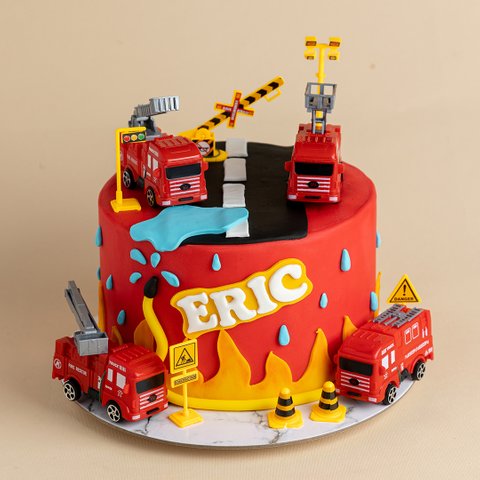 Fire Engine Town Cake