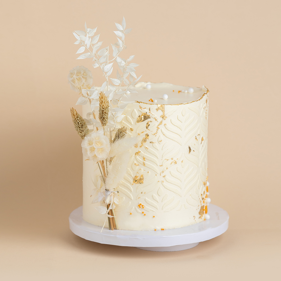 Rustic Ivory Cake - Best Customised Cake Singapore