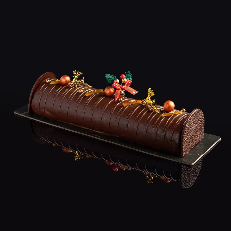 Hazelnut Rocher Yule Log Cake - Christmas 2022 | Baker