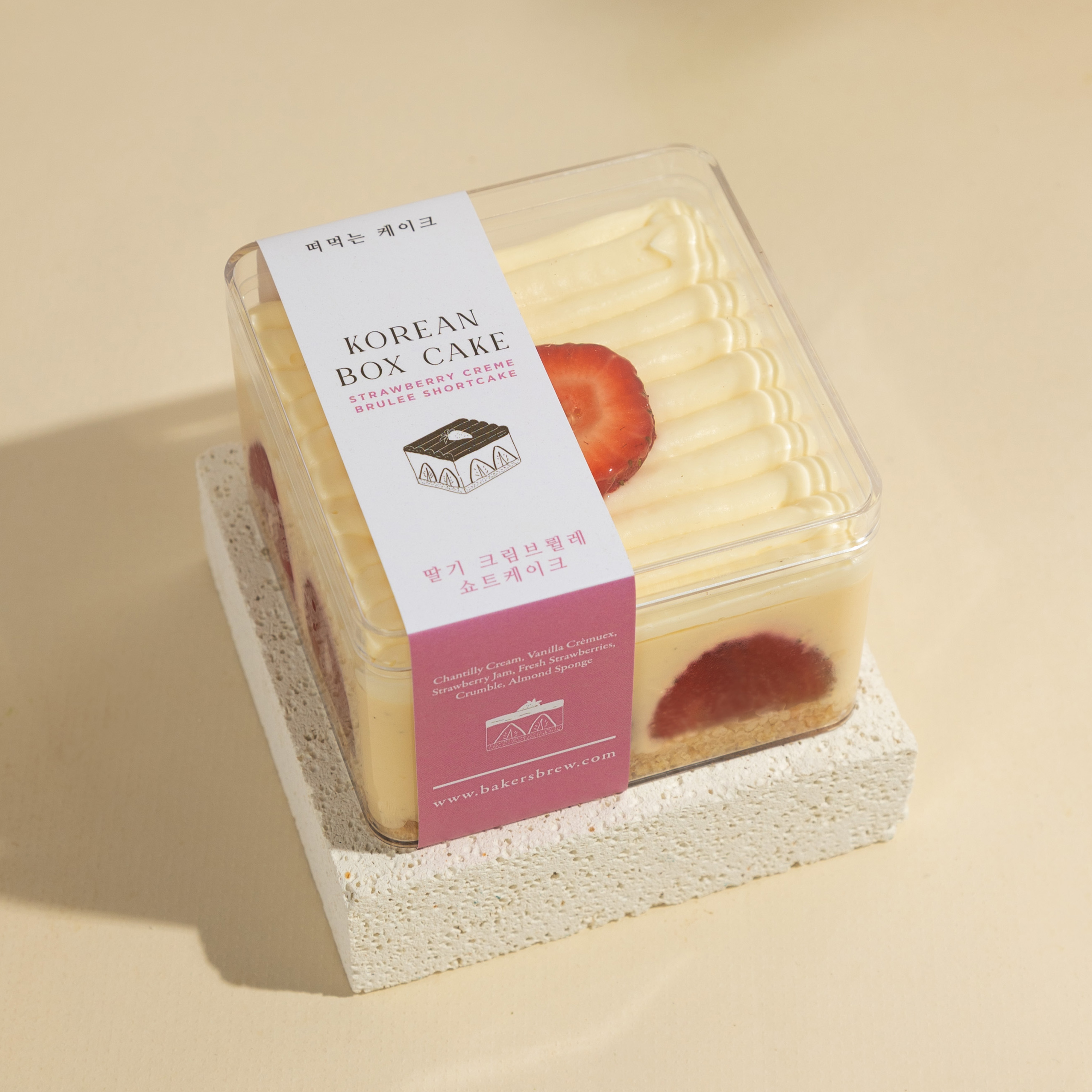 Strawberry Creme Brulee Shortcake Box Cake