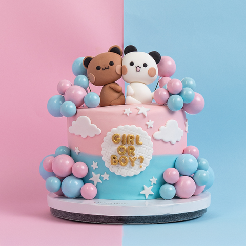 Milk & Mocha - Gender Reveal Cake