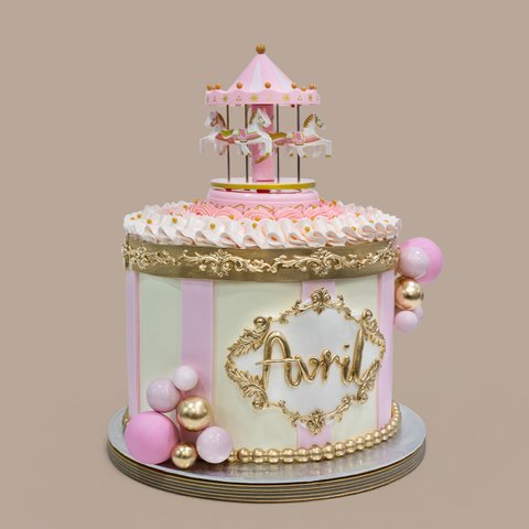 Pink Elegant Carousel Cake