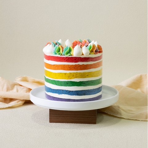 Rainbow Vanilla Victoria Naked Cake