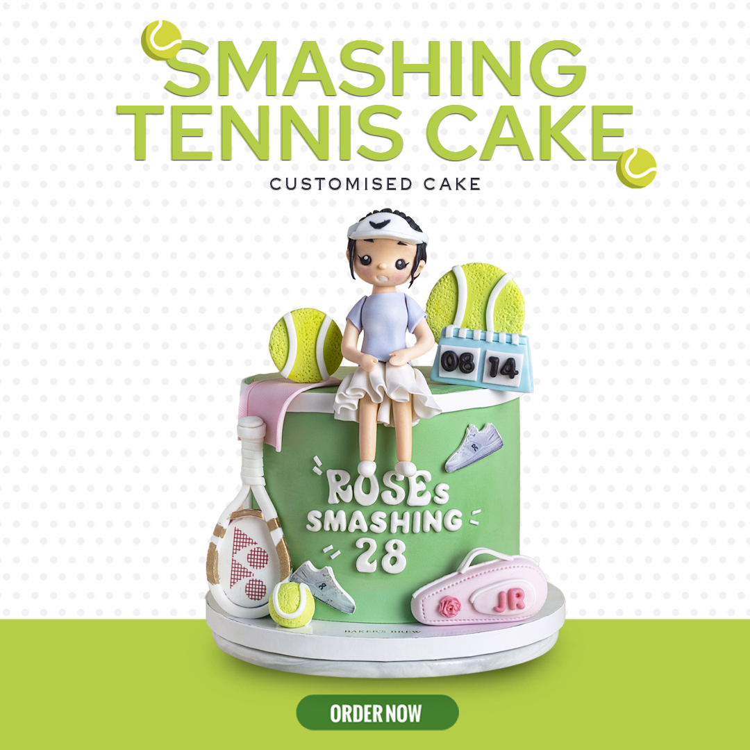 Smashing tennis cake