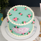 Petite Florals in Teal | Customised Cakes Singapore | Baker's Brew