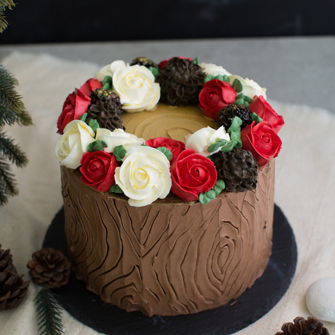 Christmas Peppermint Wreath Cake (Decoration Class) 5