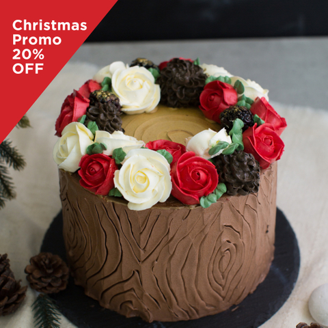 Christmas Peppermint Wreath Cake (Decoration Class) 4