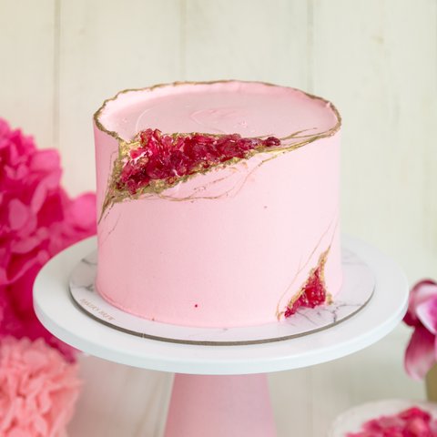 Red Ruby Geode Cake