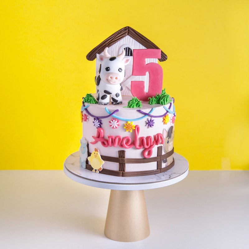 Barnyard Animals (Pink) | Customised Cakes Singapore | Baker