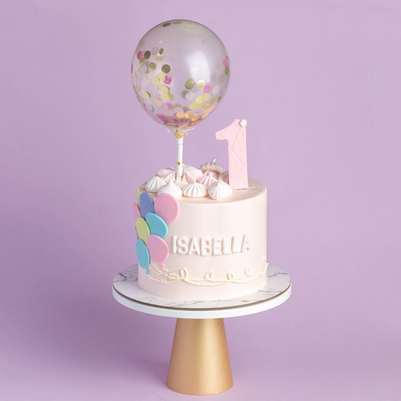 Pink Confetti Pastel Balloons | Customised Cakes Singapore | Baker