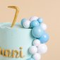 Light as Bubbles Blue and Gold | Modern Abstract Cakes Singapore | Baker's Brew